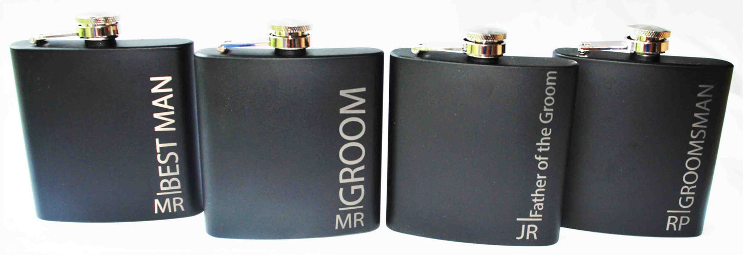 Personalized 6oz Stainless Steel Flask | Custom Engraved Groomsmen Gift | Design 29