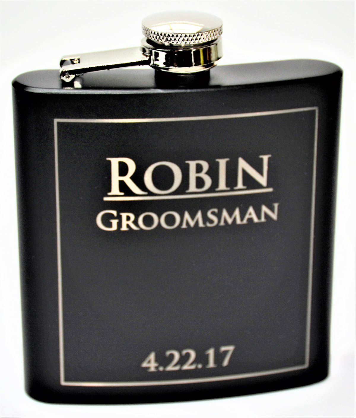 Personalized 6oz Stainless Steel Flask | Custom Engraved Groomsmen Gift