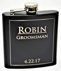 Personalized 6oz Stainless Steel Flask | Custom Engraved Groomsmen Gift