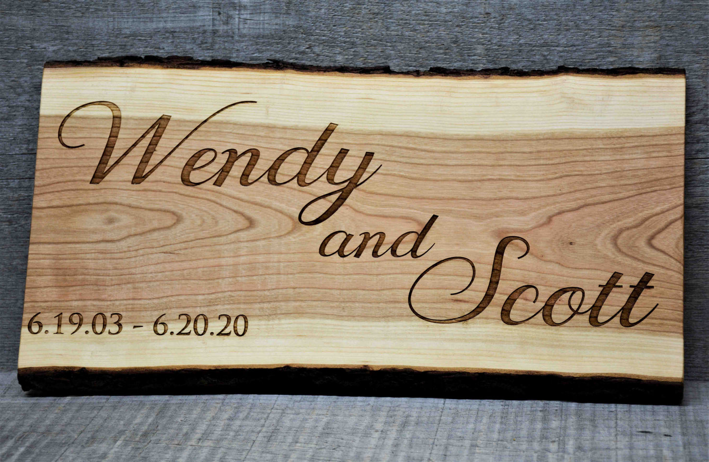 Cherry Wood Custom Signs: Text and Graphic.