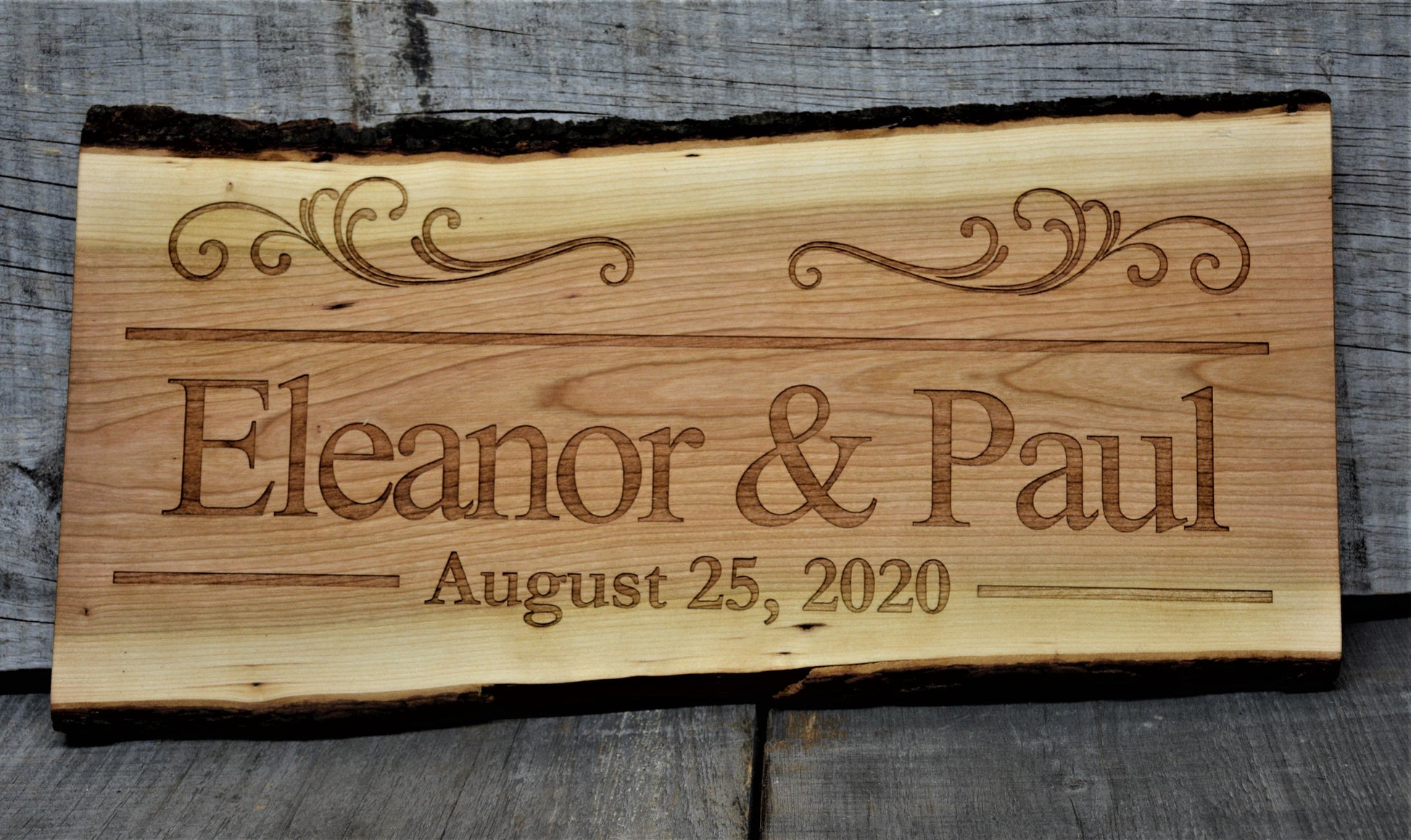 Cherry Wood Custom Signs: Text and Graphic.