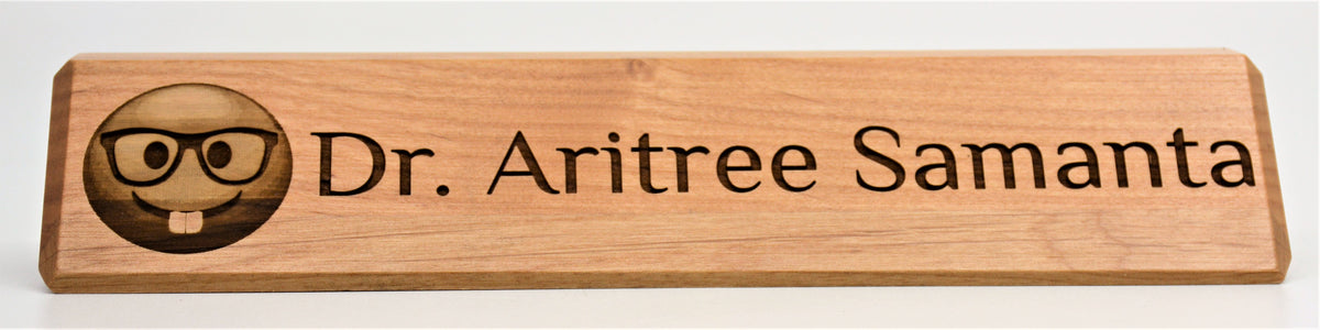 Desk Name Plate Alder Wood - Memories Made Custom