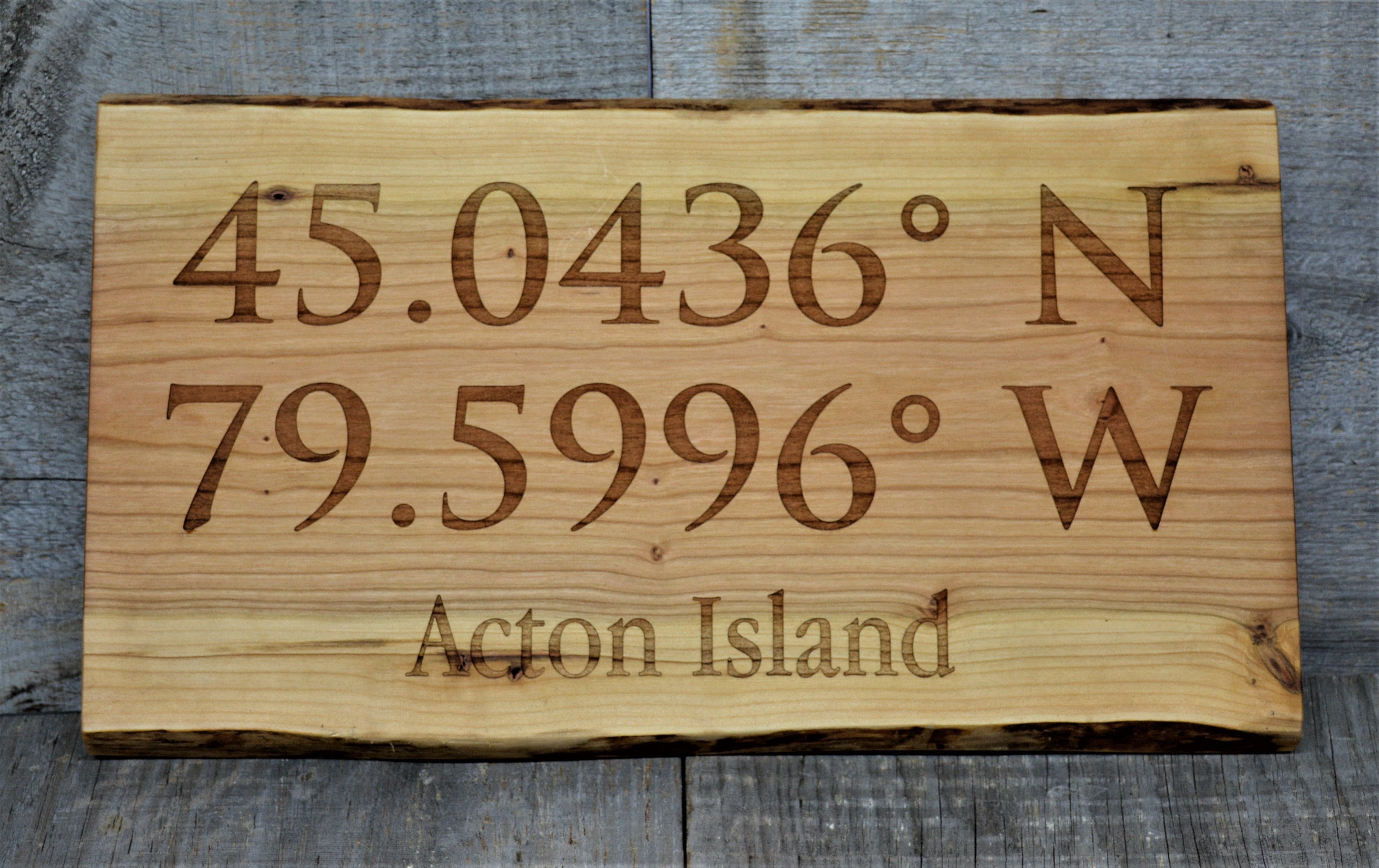 Cherry Wood Custom Signs: Text and Graphic.