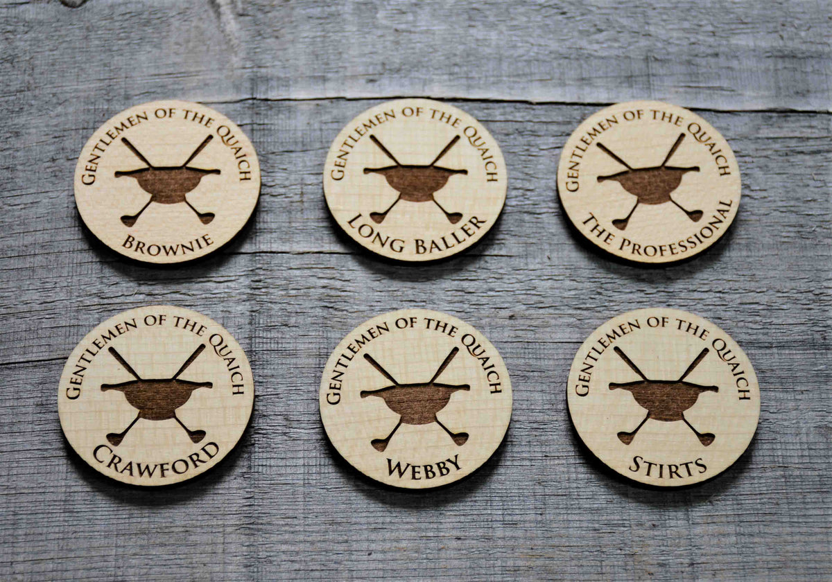 Refillable Golf Log Premium Leather Engraved.