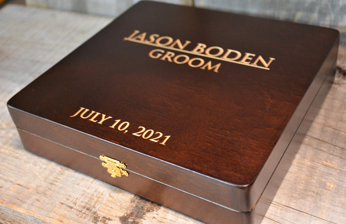 Groomsman Wooden Gift Boxes - Design 16 Memories Made Custom