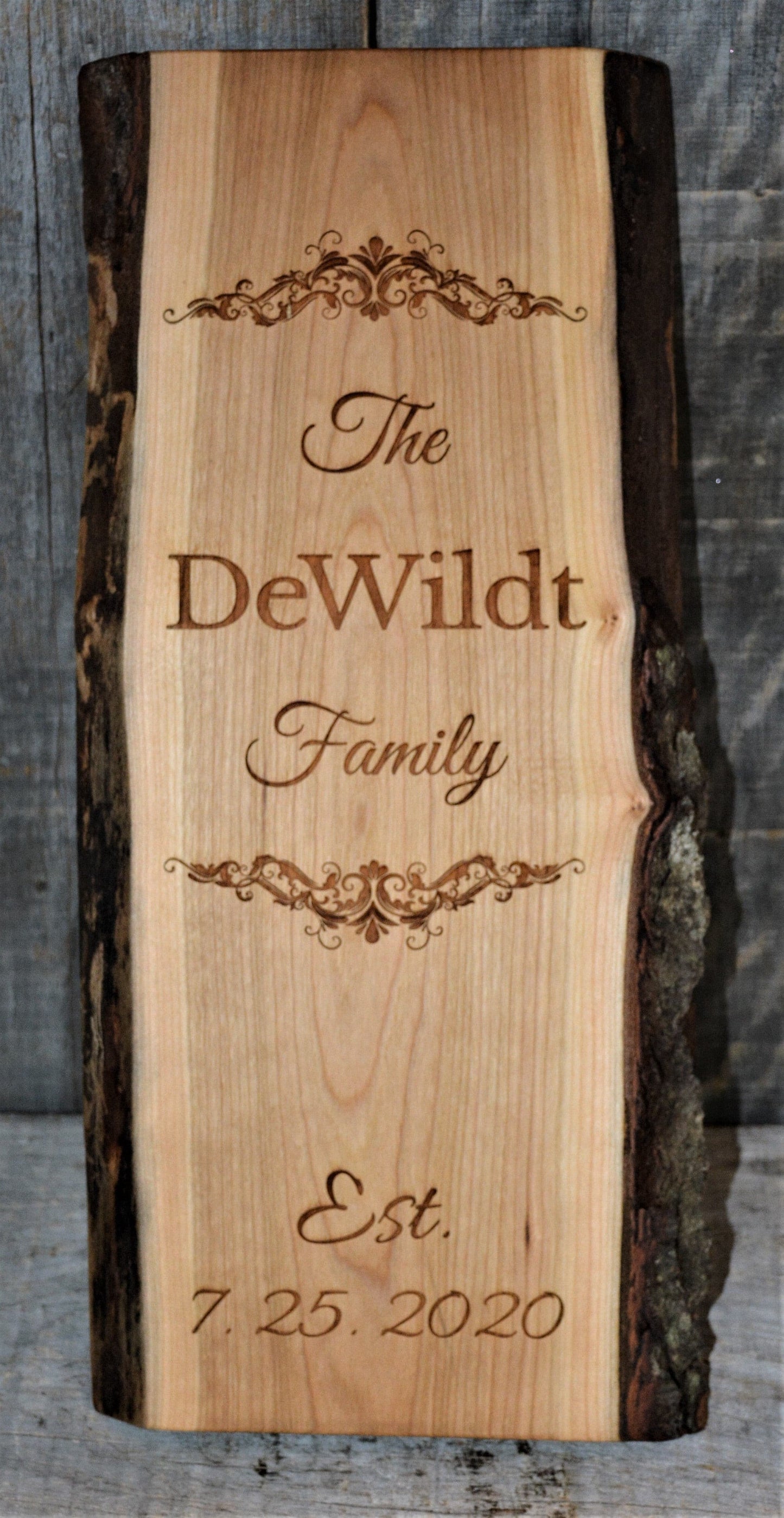 Cherry Wood Custom Signs: Text and Graphic.