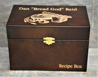 Personalized Wooden Recipe Box - Custom Engraved (4x6)