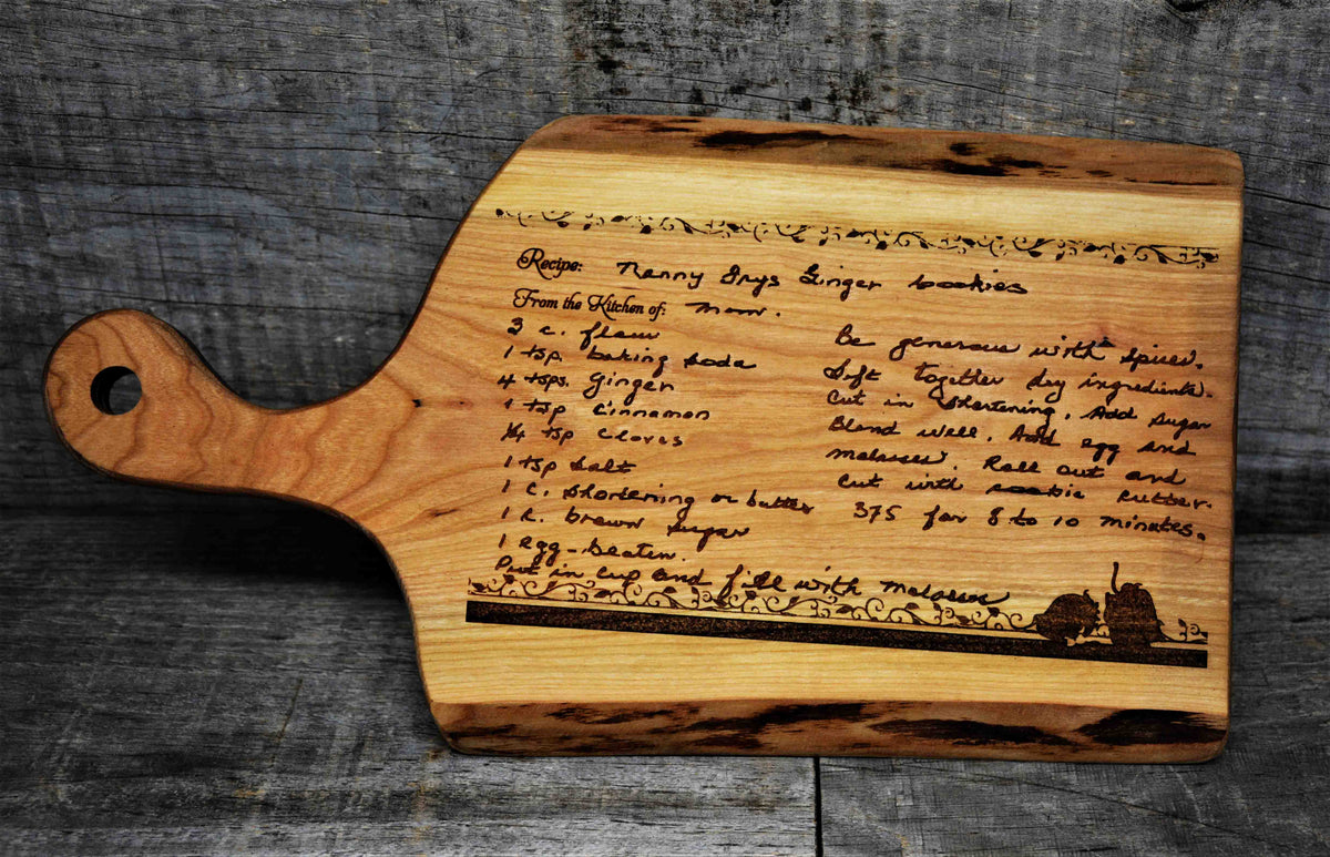 RECIPE ENGRAVED LIVE EDGE CUTTING BOARD Memories Made Custom
