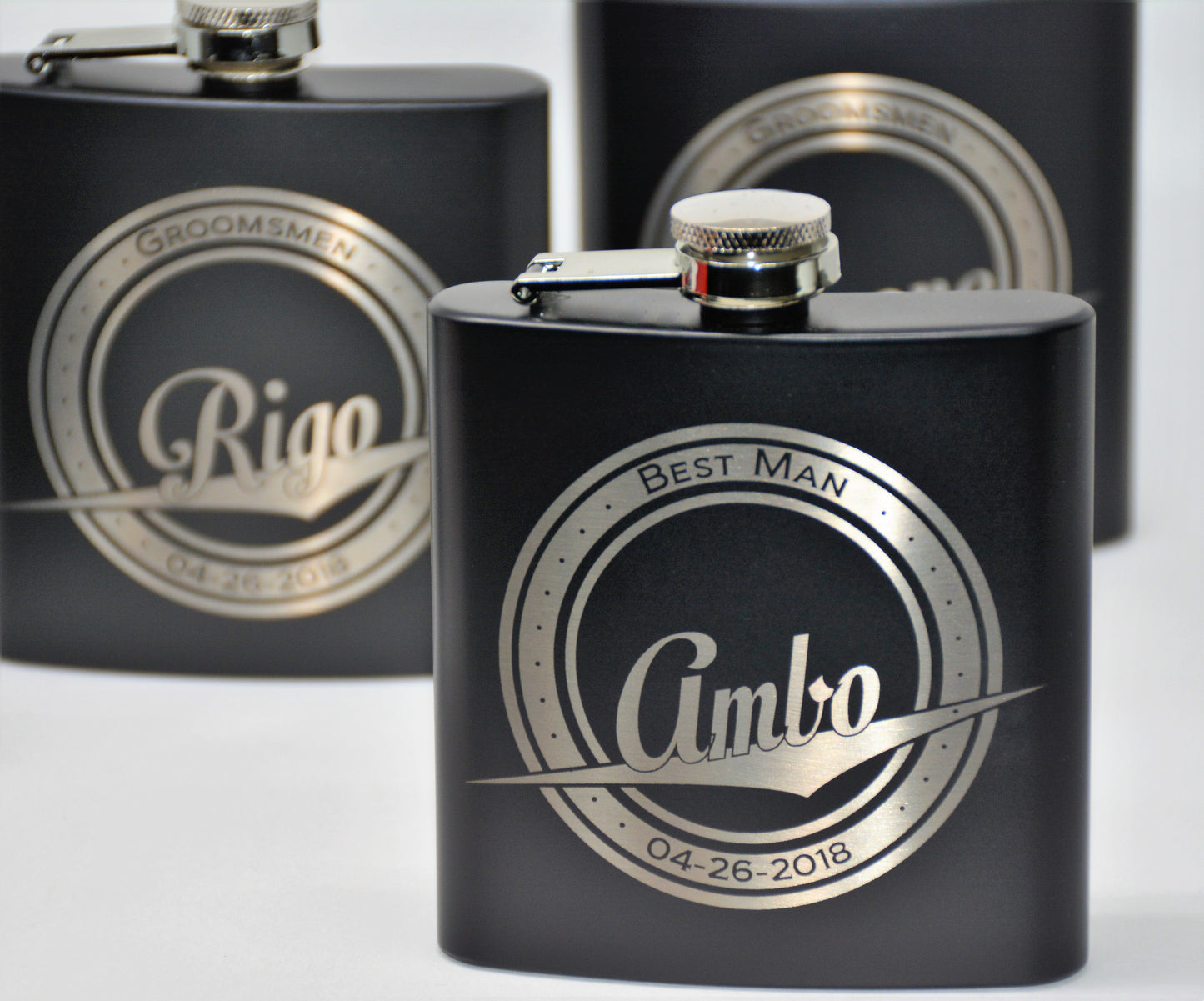 Personalized 6oz Stainless Steel Flask | Custom Engraved Groomsmen Gift