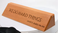 Desk Name Plate Alder Wood - Memories Made Custom