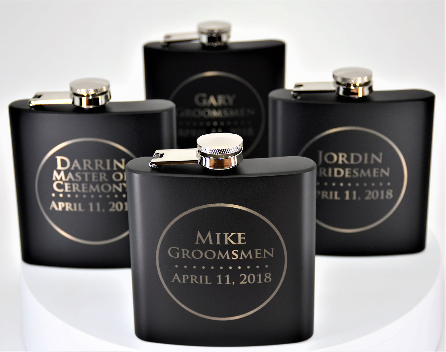 Personalized 6oz Stainless Steel Flask | Custom Engraved Groomsmen Gift | Design 9