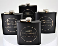 Personalized 6oz Stainless Steel Flask | Custom Engraved Groomsmen Gift | Design 9