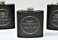Personalized 6oz Stainless Steel Flask | Custom Engraved Groomsmen Gift | Design 9