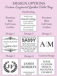 Leather Valet Catch All Tray & Desk Organizer Memories Made Custom