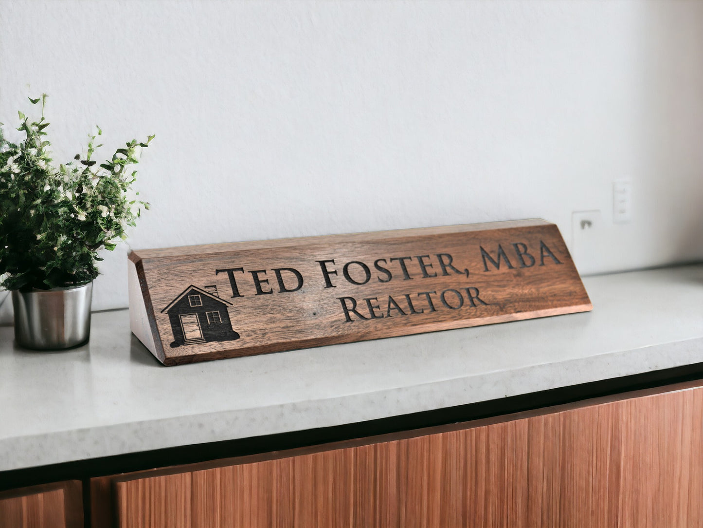 Walnut Desk Name Plate