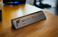 Walnut Desk Name Plate Memories Made Custom