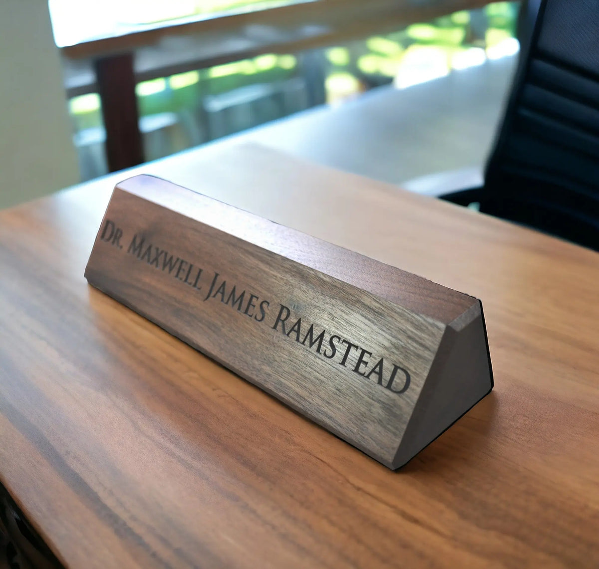 Walnut Desk Name Plate Memories Made Custom