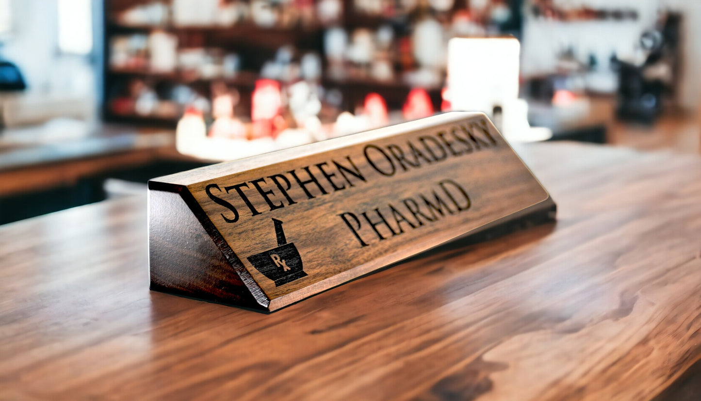 Walnut Desk Name Plate