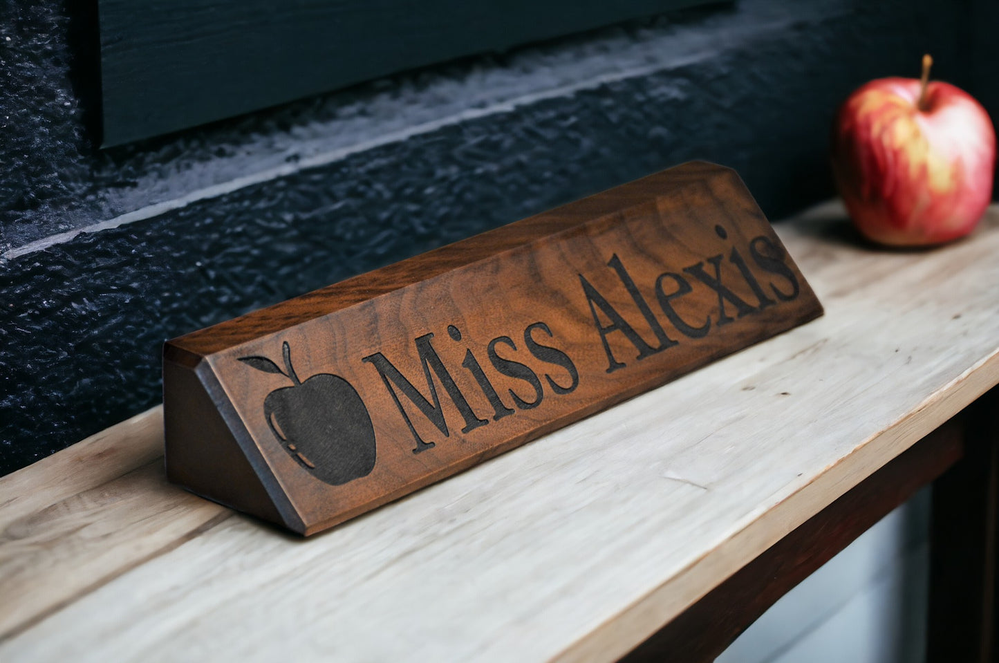 Walnut Desk Name Plate