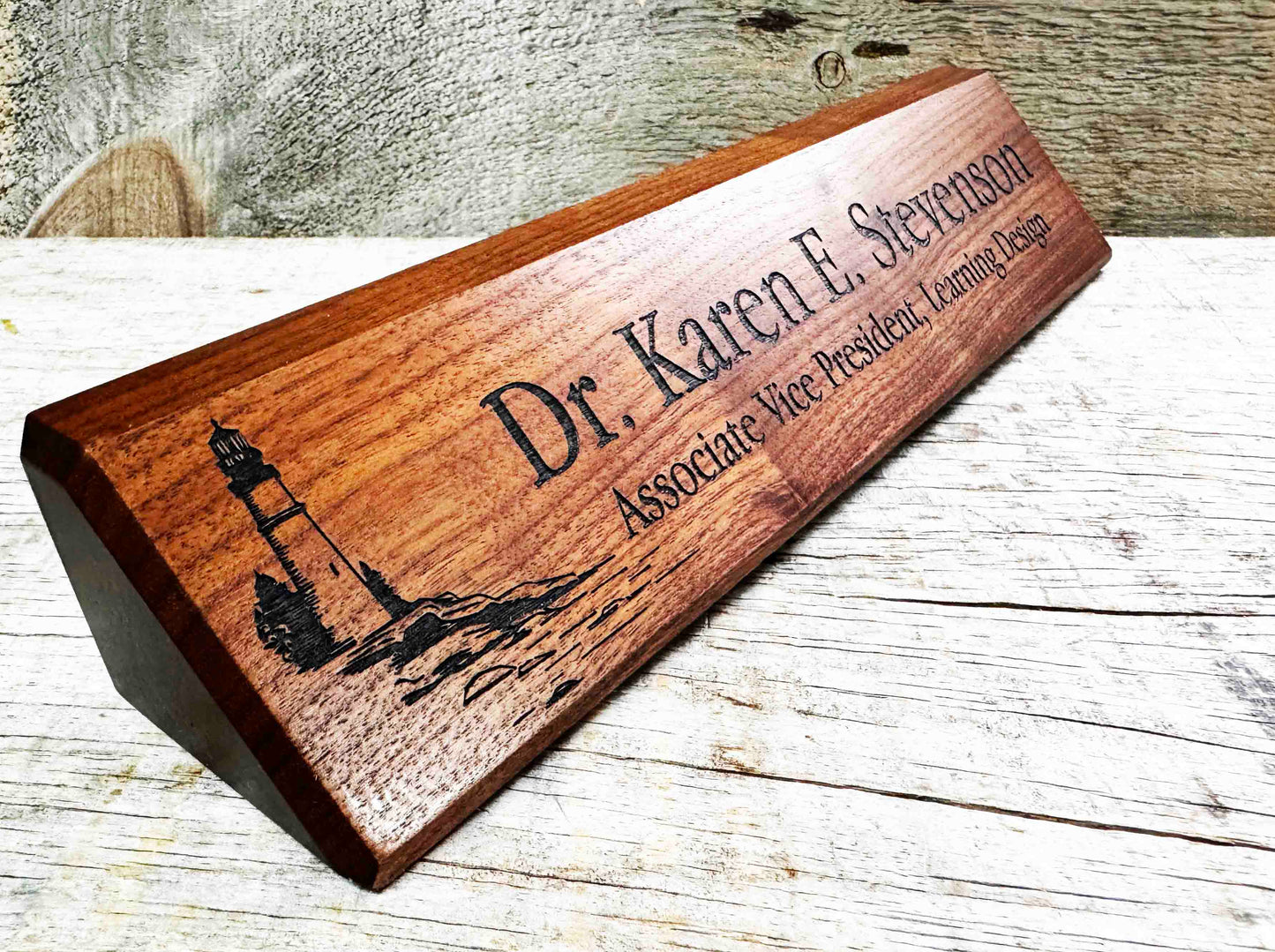 Walnut Desk Name Plate