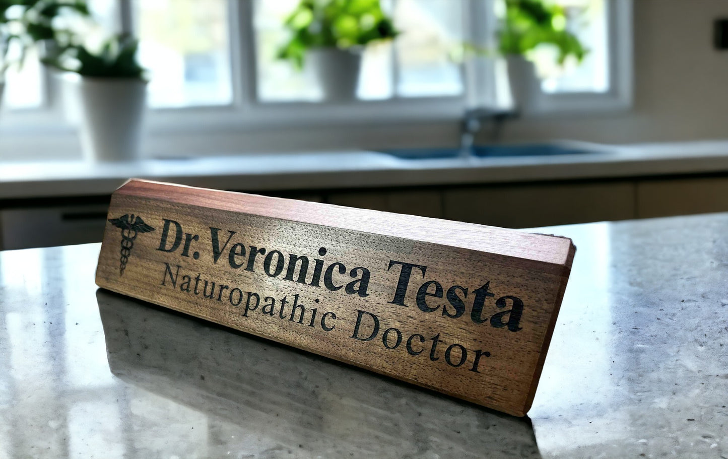 Walnut Desk Name Plate