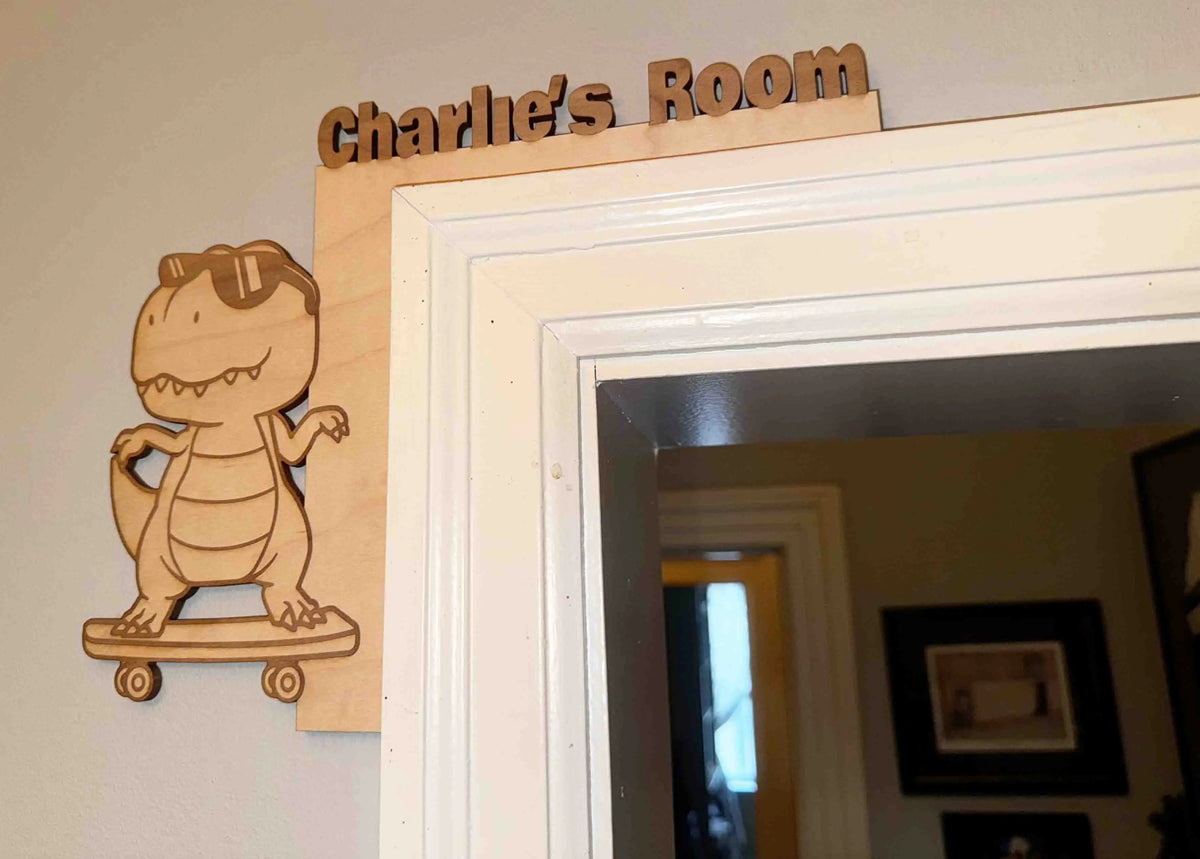 Door Frame Topper Signs - Dinosaur Memories Made Custom