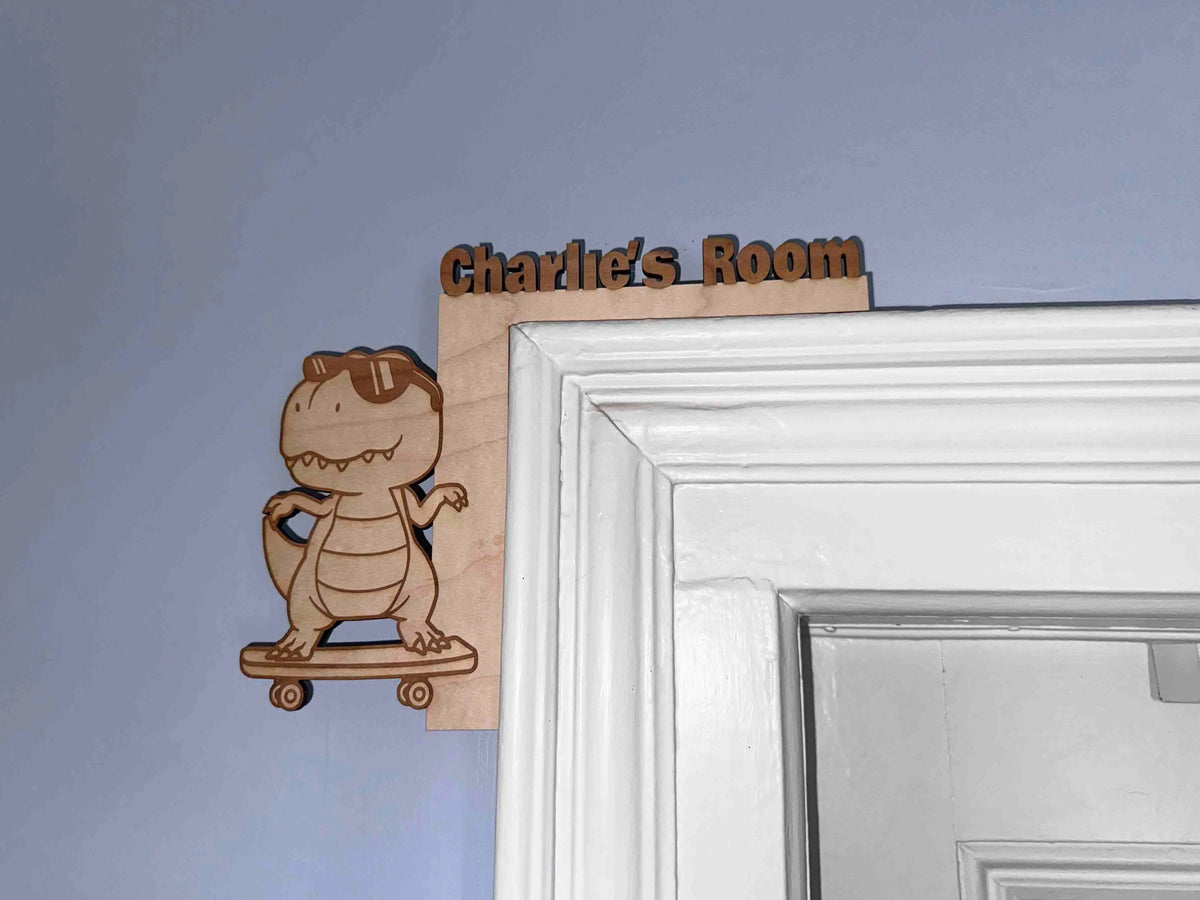 Door Frame Topper Signs - Dinosaur Memories Made Custom