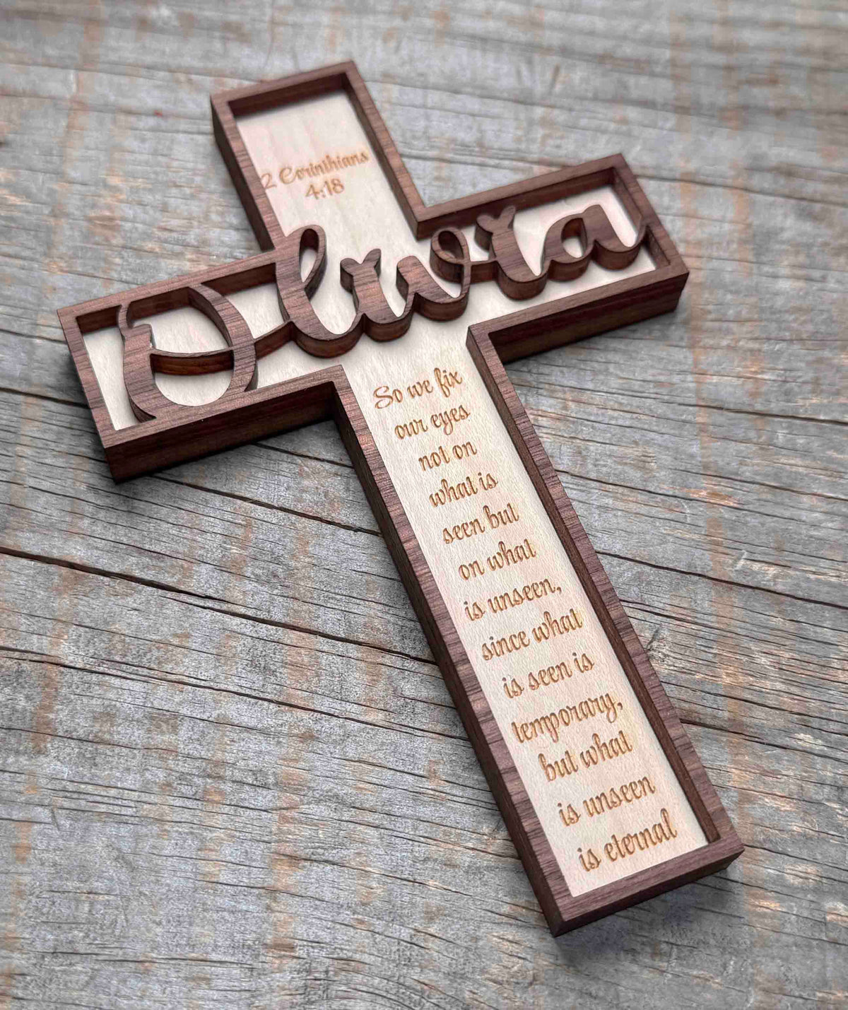 Wooden Crosses Dual Layer - Memories Made Custom