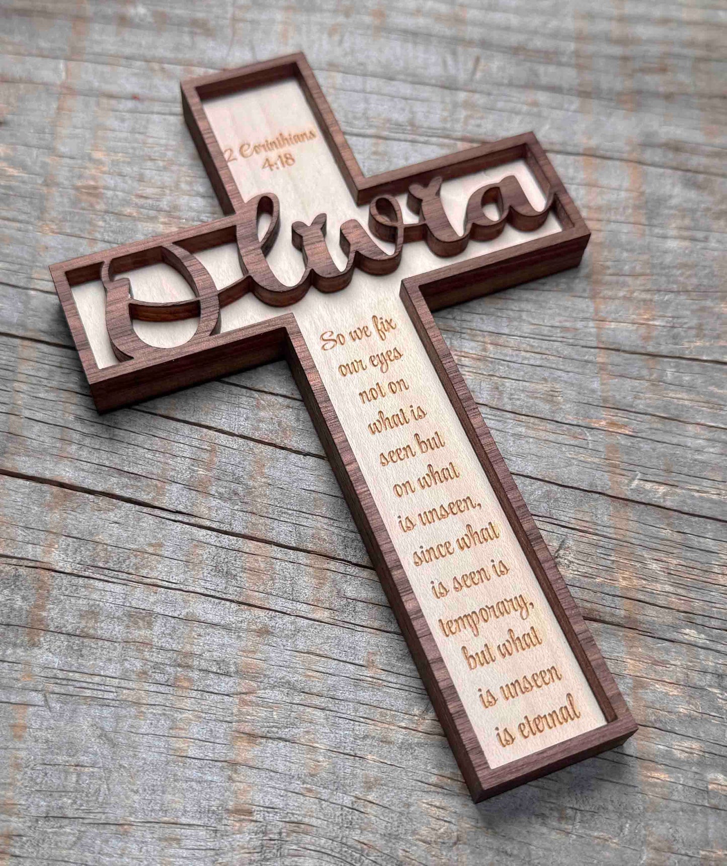 Cruces de madera de doble capa