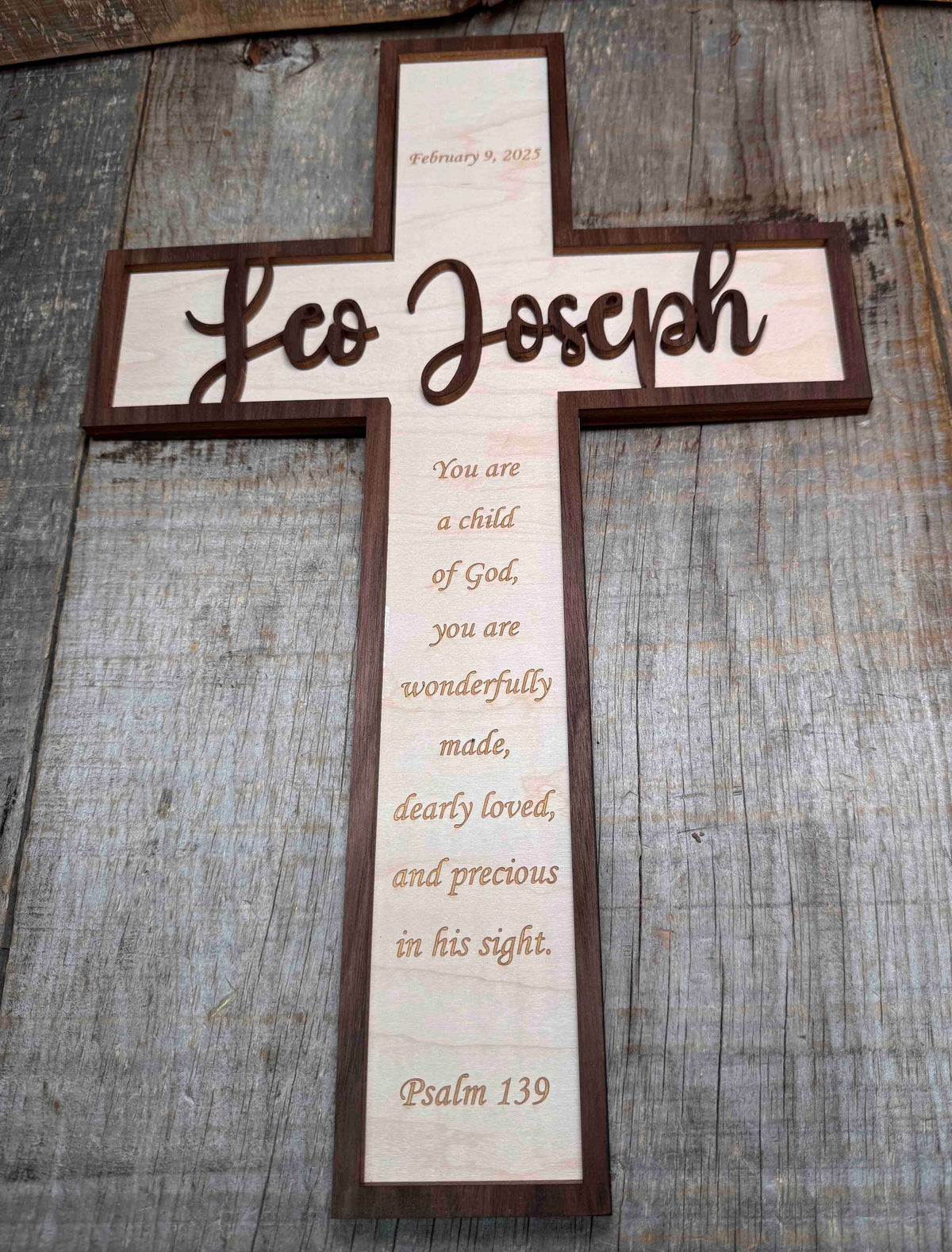 Wooden Crosses Dual Layer Memories Made Custom