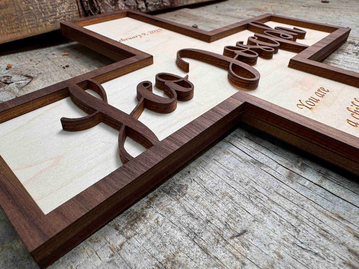 Wooden Crosses Dual Layer Memories Made Custom