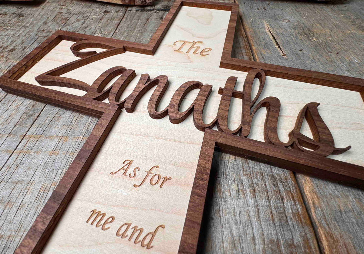 Wooden Crosses Dual Layer Memories Made Custom