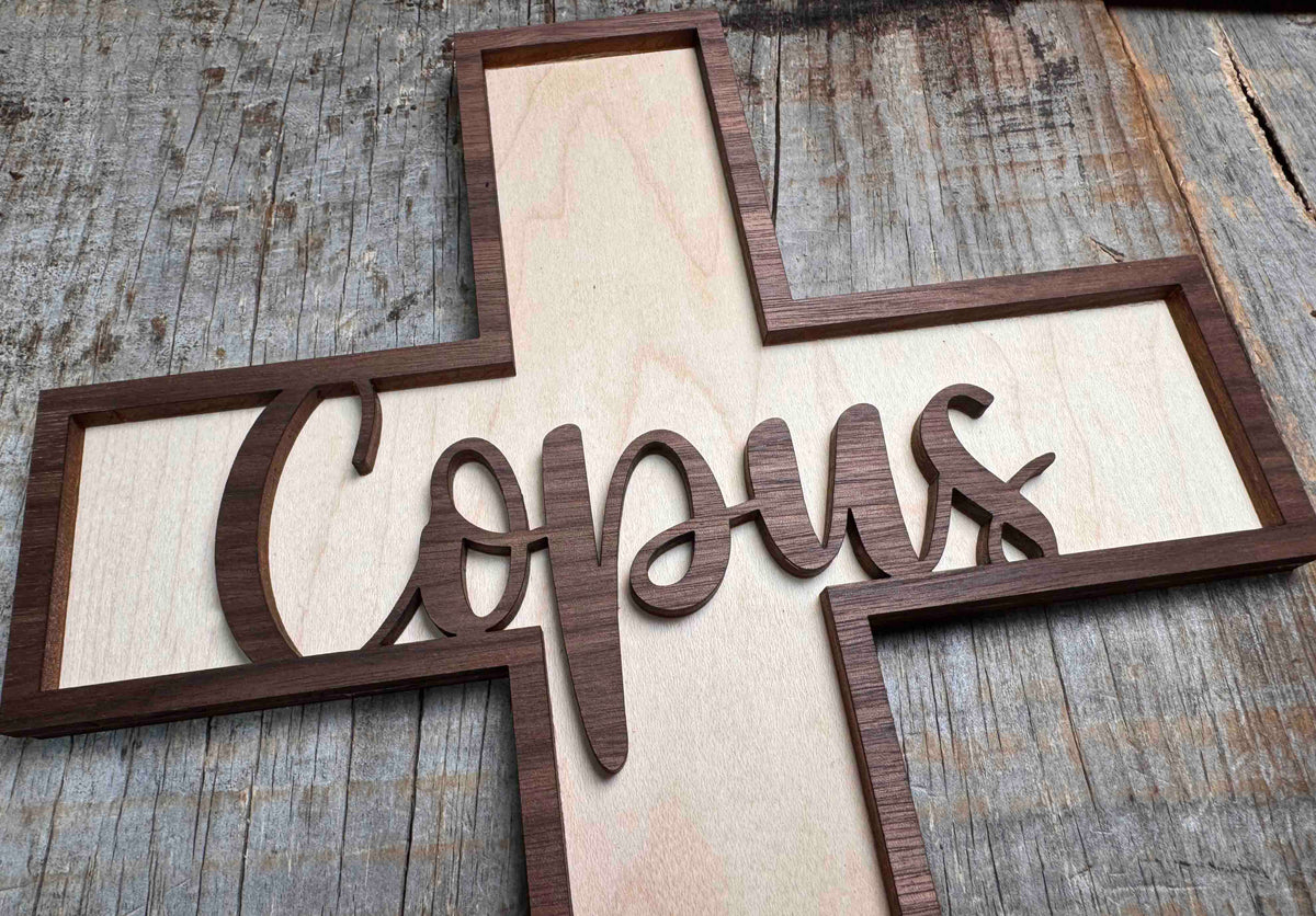 Wooden Crosses Dual Layer Memories Made Custom