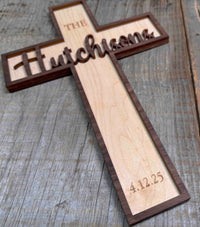 Wooden Crosses Dual Layer Memories Made Custom