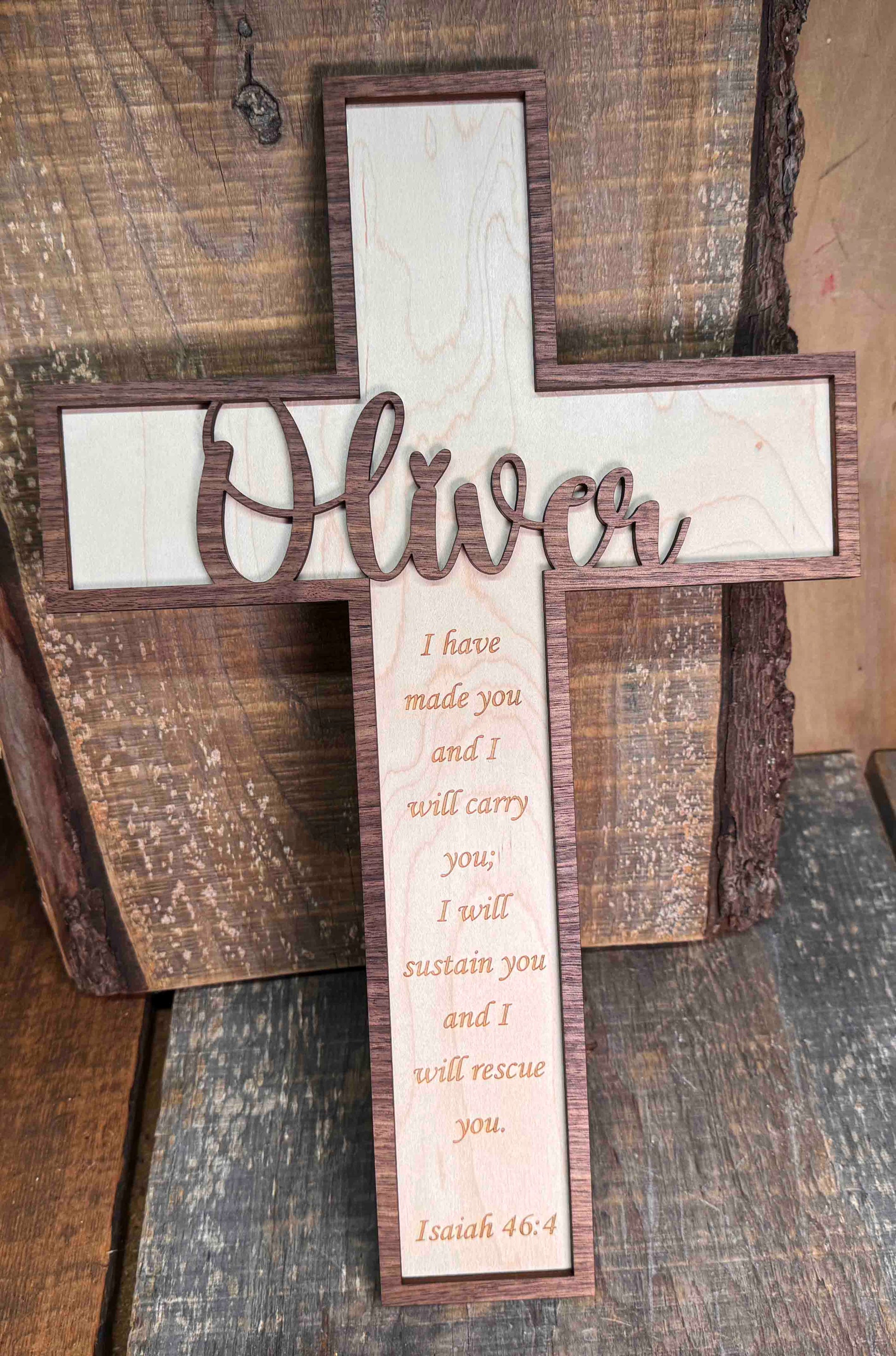 Wooden Crosses Dual Layer Memories Made Custom