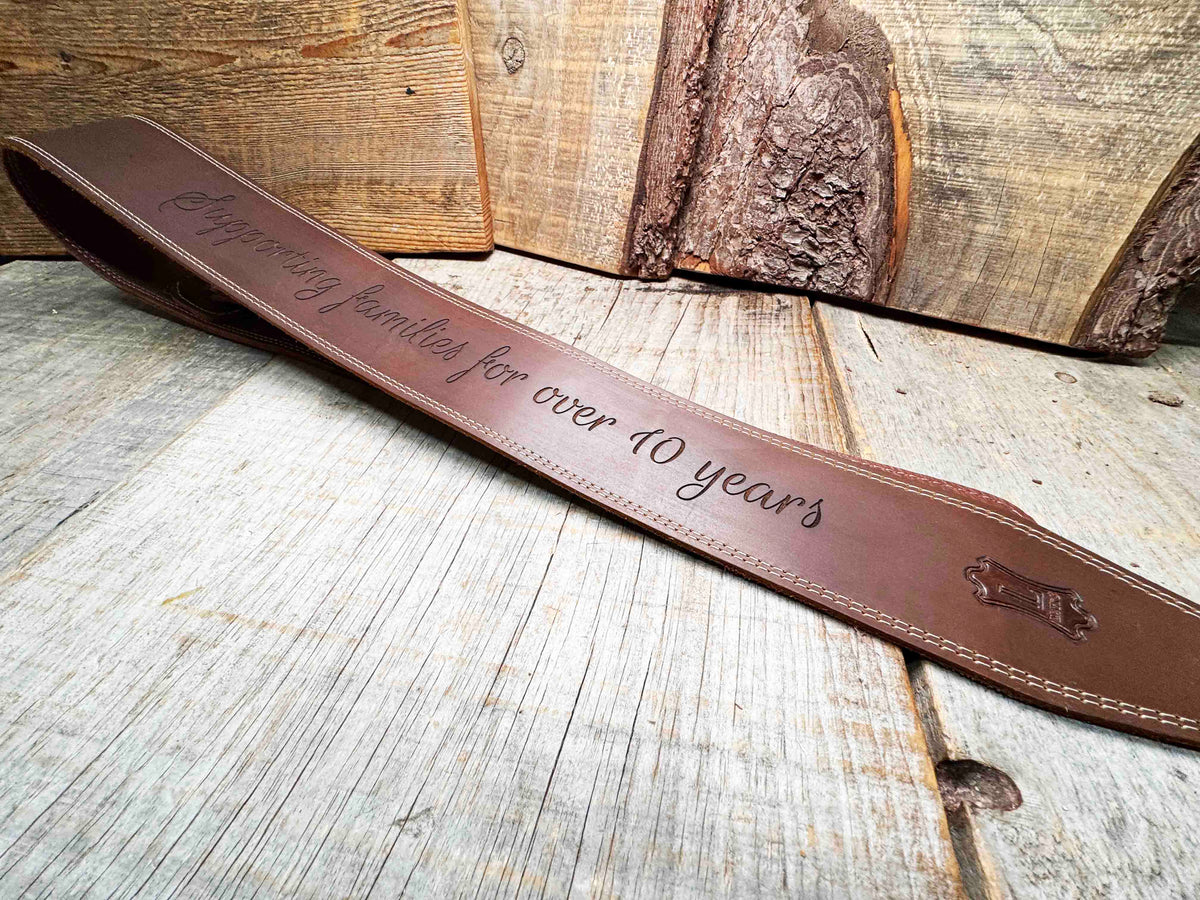 Double Stitch Butter Leather Guitar Straps Memories Made Custom