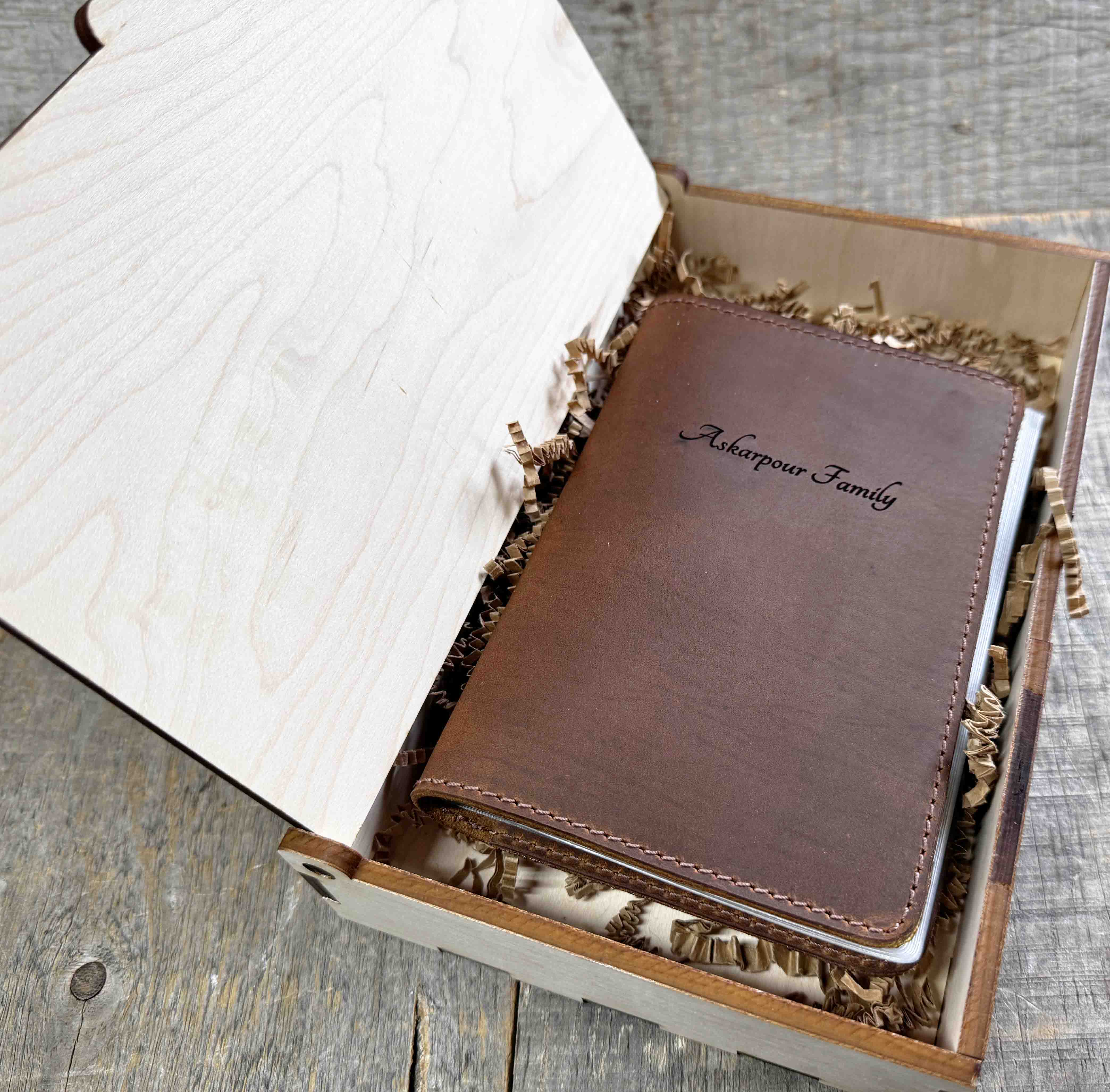 4x6 Leather Photo Album, Premium Leather Engraved