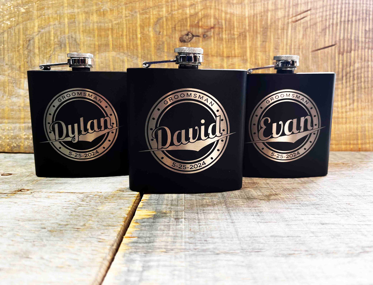 Groomsman Box/Flask Giftsets - Design 13 Memories Made Custom