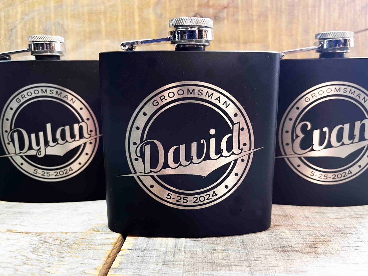 Groomsman Box/Flask Giftsets - Design 13 Memories Made Custom