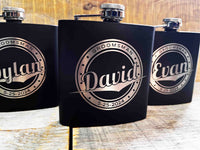 Personalized Flask & Custom Engraved Wooden Box Set