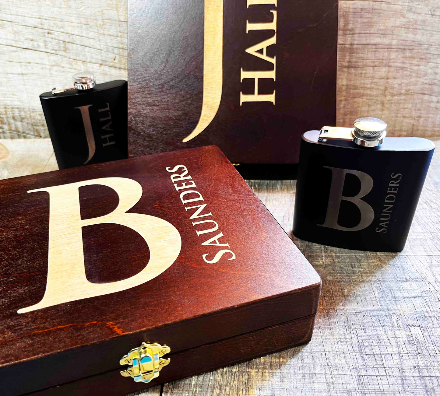 Groomsman Box/Flask Giftsets - Design 10