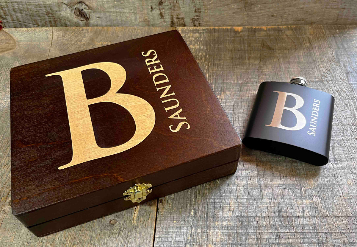 Groomsman Box/Flask Giftsets - Design 10 Memories Made Custom