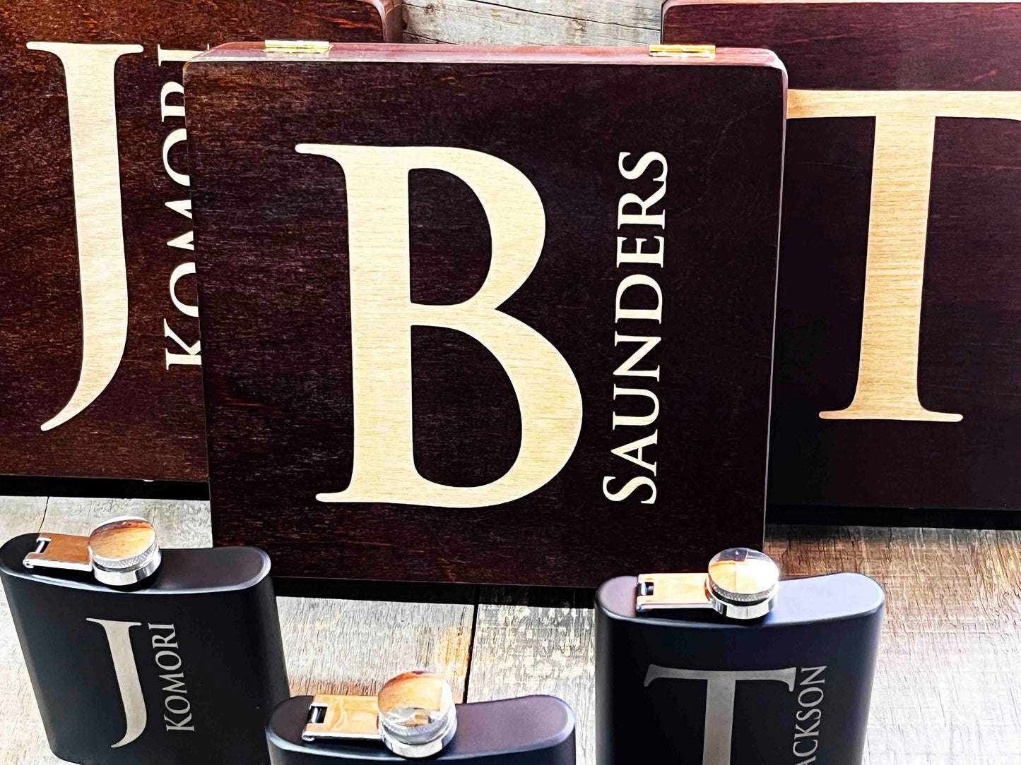 Groomsman Box/Flask Giftsets - Design 10