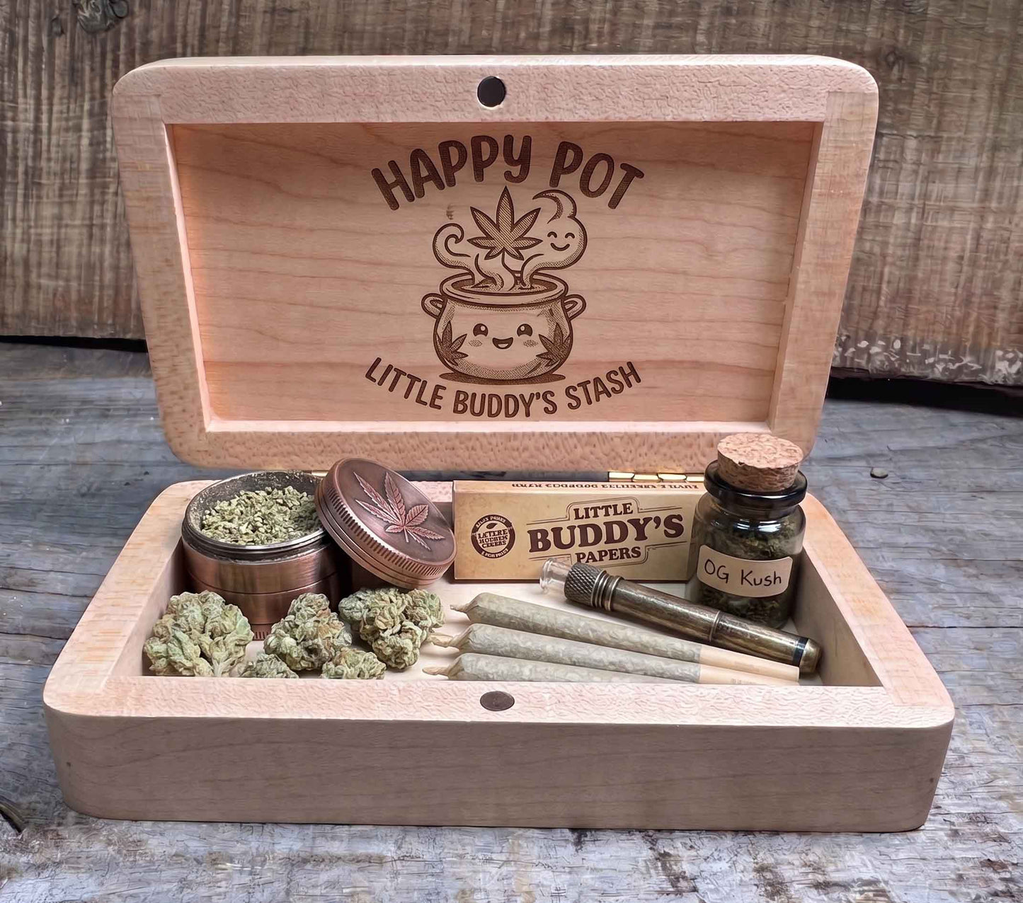 The Maple Buds Custom Hardwood Stash Box