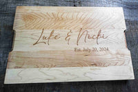 Maple Cutting Board Names and Date  - Design 96 Memories Made Custom