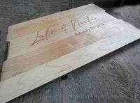 Maple Cutting Board Names and Date  - Design 96 Memories Made Custom