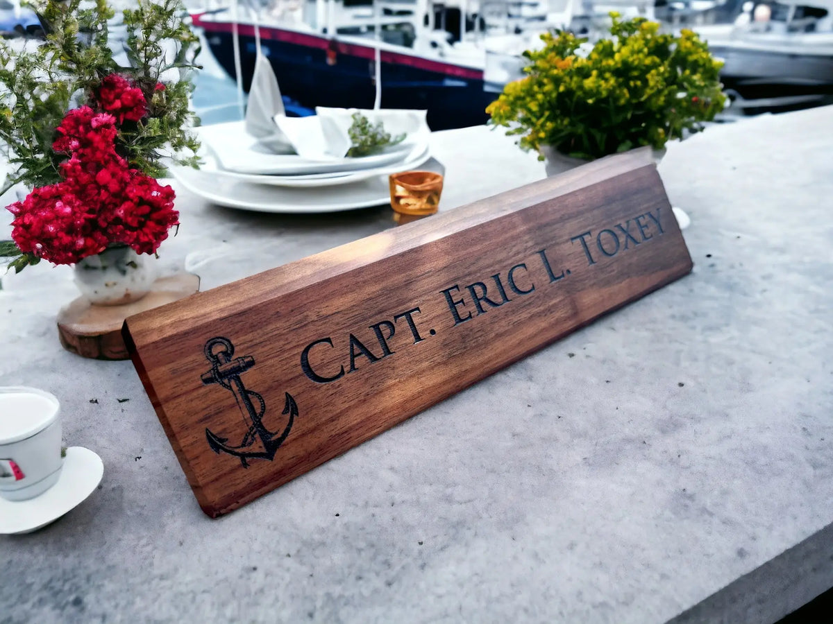 Walnut Desk Name Plate Memories Made Custom