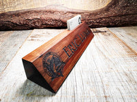 Walnut Desk Name Plate With Card Slot Memories Made Custom