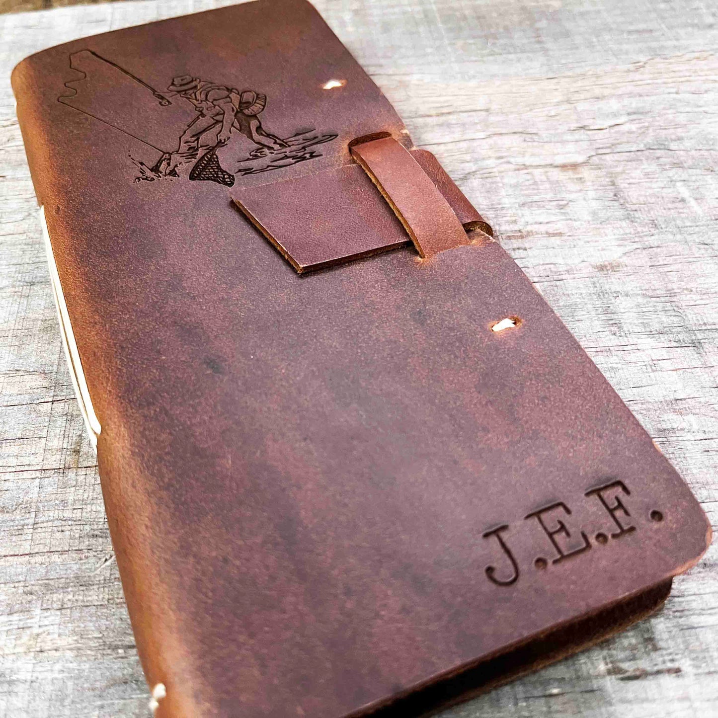 Fishing Log Premium Leather Engraved