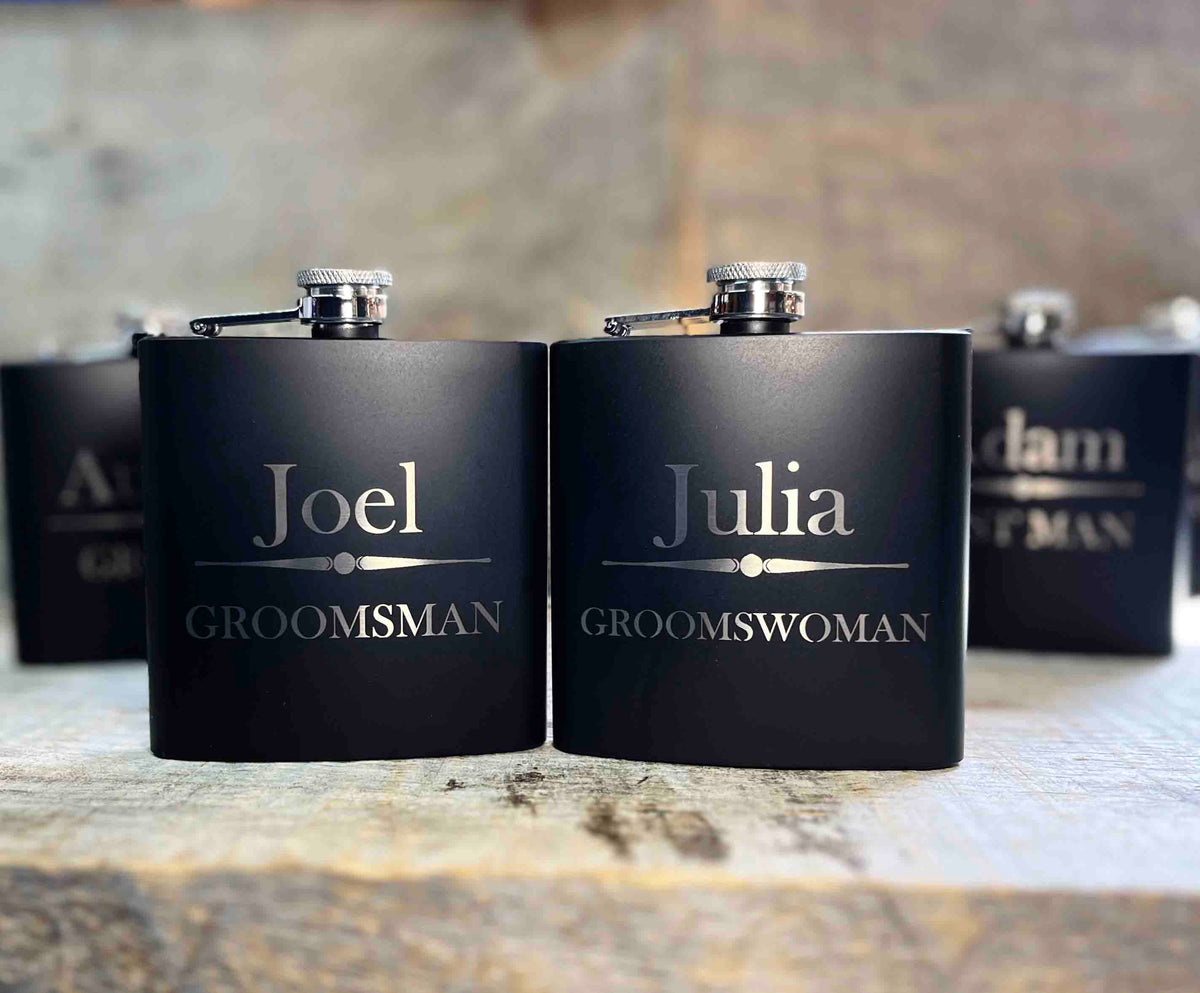 Custom Engraved Flask - Design 50 Memories Made Custom